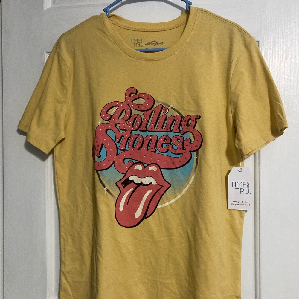 Time and Tru Yellow Graphic Tee